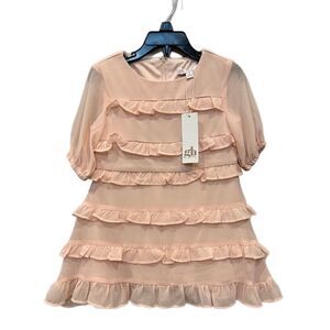 GB Girls Light Pink Tiered Ruffle Dress
